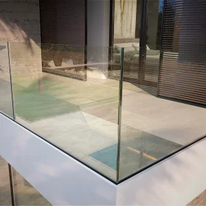 Poupa P1500 frameless glass balustrade on a villa terrace, Cyprus